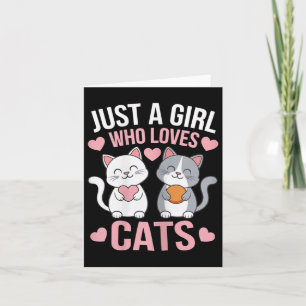 Cartão Camiseta Gatinho Só Uma Garota Que Ama Gatos Roupa