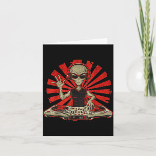 Cartão Camiseta Gráfica de DJ Engraçado Amante de Música