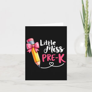 Cartão Camiseta Little Miss Pré-escolar De Volta à Escola