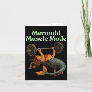 Cartão Camiseta Mermaid Muscle Mode - Treino de Academia