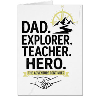 Cartão Camiseta Pai Explorador Professor Herói | Aventura