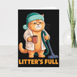Cartão Camiseta Paródia de Gato com Caixa Cheia _1