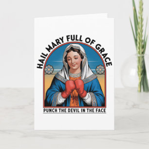 Cartão Camiseta Religiosa de Boxe da Maria Piada Cristã
