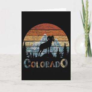 Cartão Camiseta Retro Colorado Rocky Mountains Esqui Acam