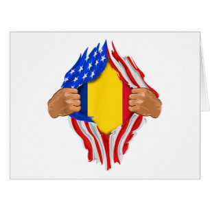 Cartão Camiseta Sangue Romeno Dentro de Mim Bandeira da R