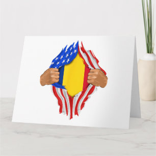Cartão Camiseta Sangue Romeno Dentro de Mim Bandeira da R