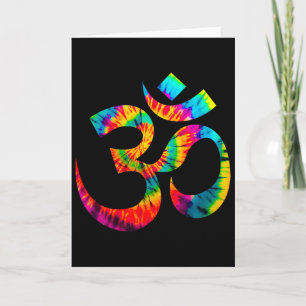 Cartão Camiseta Tie Dye Om Yoga Aum Ohm Meditação Espirit