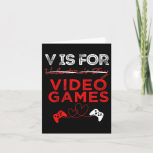 Cartão Camiseta V De Video Games Gamer Dia dos Namorados 