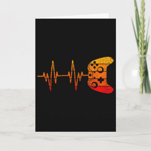 Cartão Camiseta Vintage Retro Gamer Coração Batendo Camis