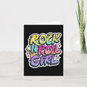 Cartão Camisetas de banda para crianças Rock N Roll Girl 