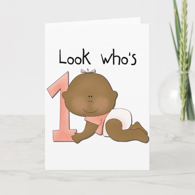 Cartão Camisetas de primeiro aniversario Africano-America (Frente)