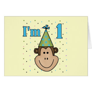 Cartão Camisetas de primeiro aniversario de macaco no Par