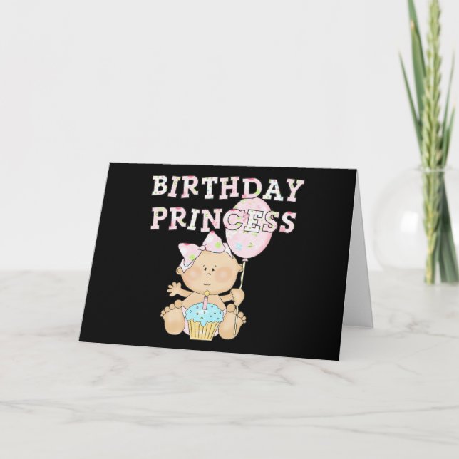 Cartão Camisetas e presentes da Princesa de Aniversário (Frente)