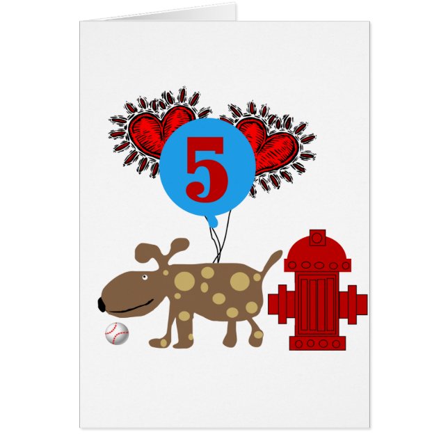 Cartão Camisetas e presentes de 5 de Cão (Frente)