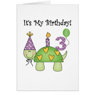 Cartão Camisetas e presentes de aniversário de 3 anos de 