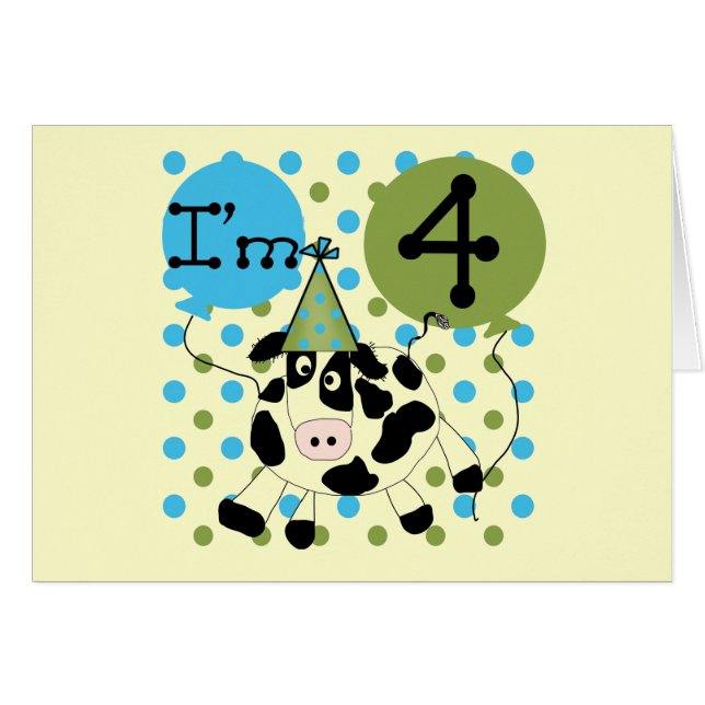 Cartão Camisetas e presentes de aniversário do 4º anivers (Frente Horizontal)