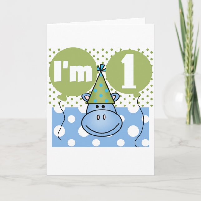 Cartão Camisetas e presentes de primeiro aniversario Hipp (Frente)