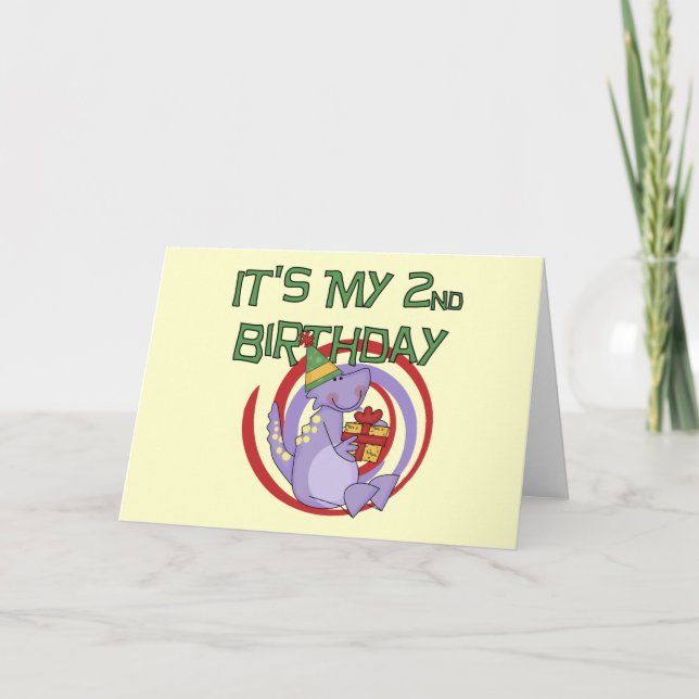 Cartão Camisetas e presentes de segundo aniversário de di (Frente)