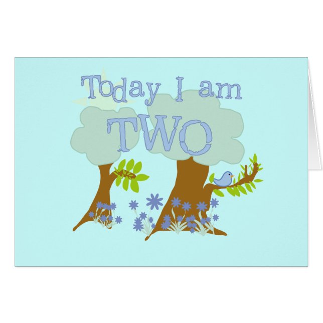 Cartão Camisetas e presentes do segundo aniversário Blueb (Frente Horizontal)