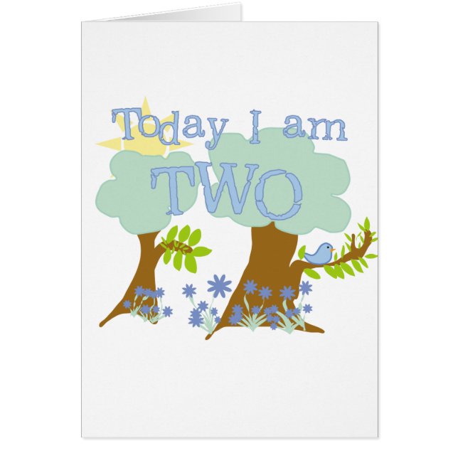 Cartão Camisetas e presentes do segundo aniversário Blueb (Frente)