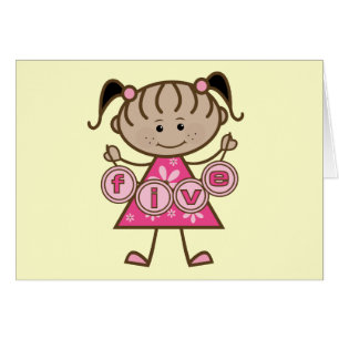 Cartão Camisetas e presentes para 5 de menina