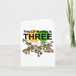 Cartão Camisetas e presentes para aniversário de 3 anos d