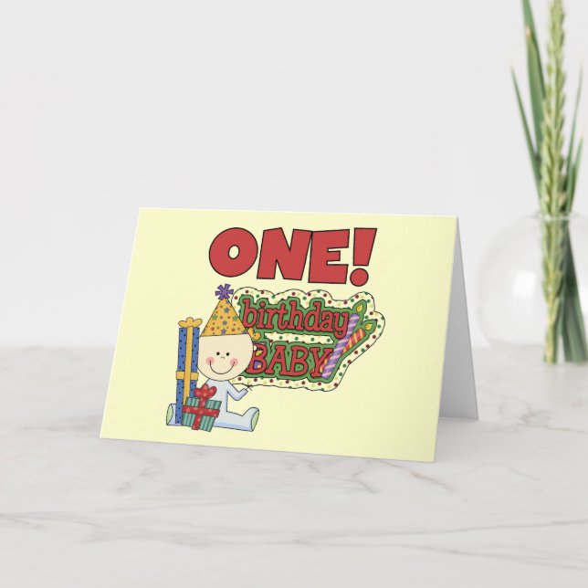Cartão Camisetas e presentes para bebês de aniversário (Frente)