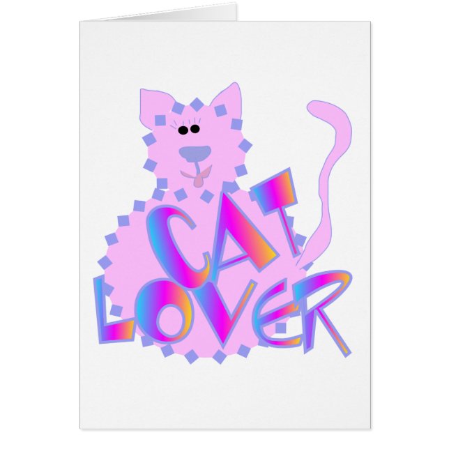 Cartão Camisetas e presentes para gatos-do-rosa (Frente)