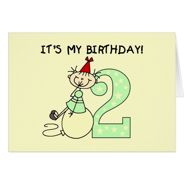 Cartão Camisetas e presentes para segundos aniversários d (Frente Horizontal)