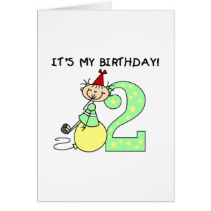 Cartão Camisetas e presentes para segundos aniversários d