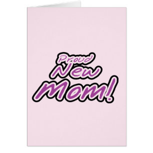 Cartão Camisetas e presentes roxos da nova mãe orgulhosos