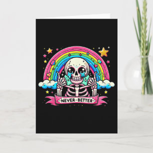 Cartão Camisetas engraçadas de Halloween de esqueleto nun