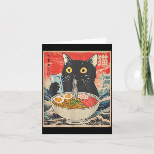 Cartão Camisetas engraçadas gato ramen gráficas kawaii ja