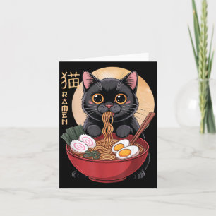 Cartão Camisetas engraçadas gráficas de Ramen de gato jap