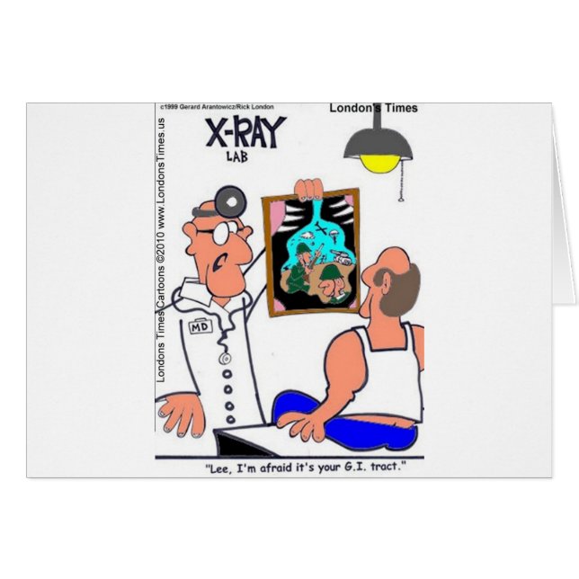 Cartão CAMISETAS Gastrointestinais Engraçadas pelo Trato  (Frente Horizontal)