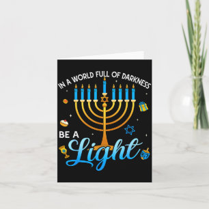 Cartão Camisetas Menorah Seja Uma Luz Feliz Hanukkah Para