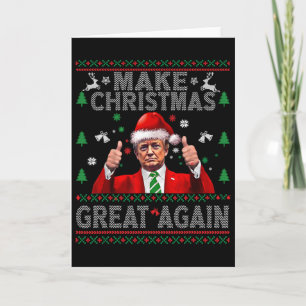Cartão Camisola Feia de Natal Alegre Dança Trump Engraçad