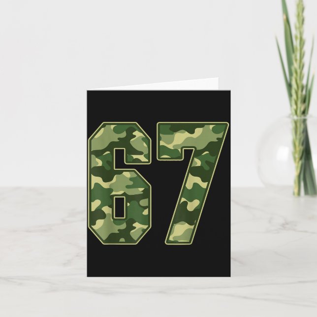 Cartão Camo #67 Jersey Number 67 Uniform Fan Favorite Pla (Frente)