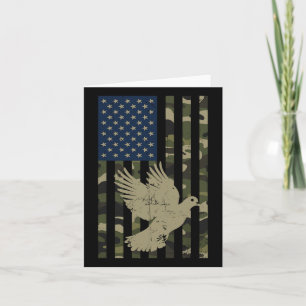 Cartão Camo American Flag Camouflage Dove Hunting Hun