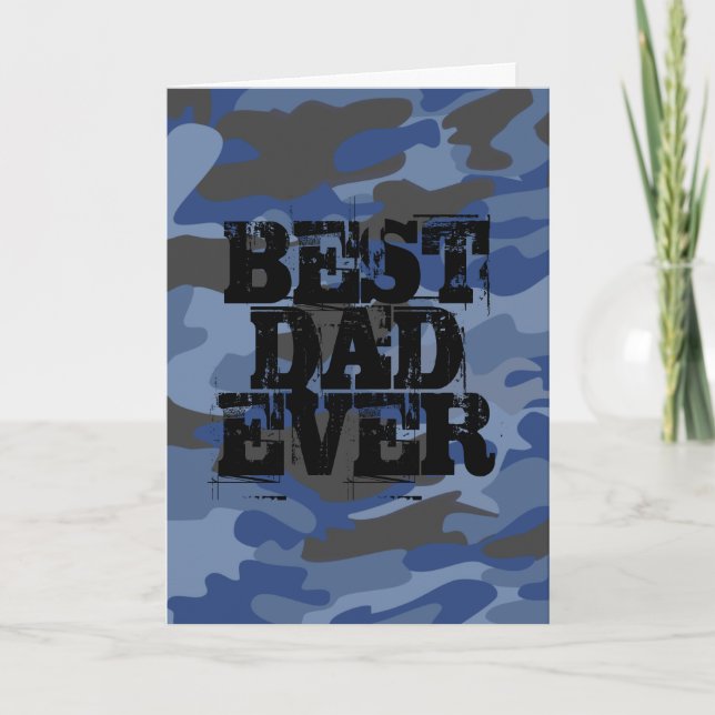 Cartão Camo Bold Best Dad Ever (Frente)
