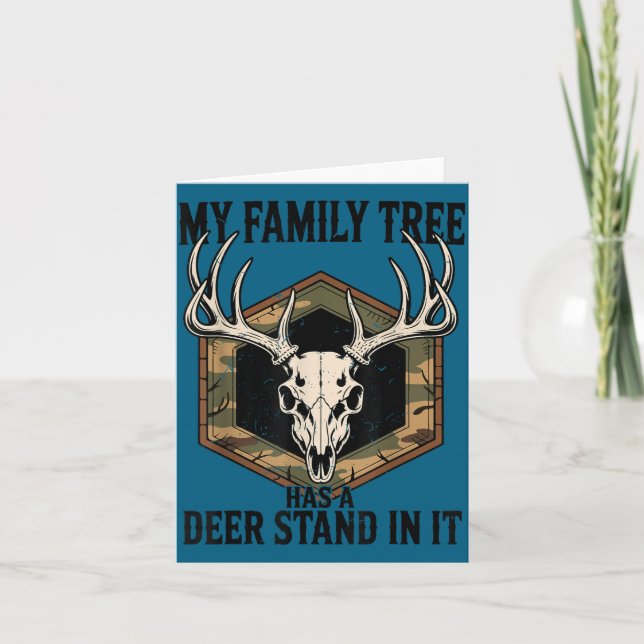 Cartão Camo Deer Hunting My Family Tree Has Deer Stand In (Frente)