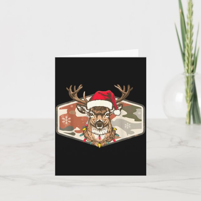 Cartão Camo Southern Local Boy Christmas Deer Hunting Xma (Frente)