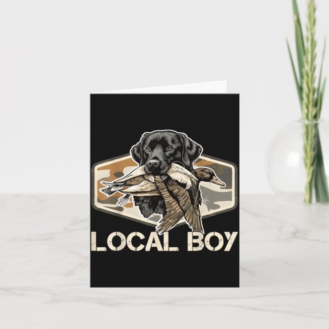 Cartão Camo Southern Local Boy Duck Hunting Black Lab Out (Frente)