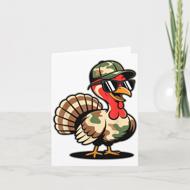 Cartão Camo Turkey Day Hunting Fall Thanksgiving  (Frente)