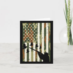 Cartão Camo USA Flag Quail Pheasant Caça Upland Hunt Pa