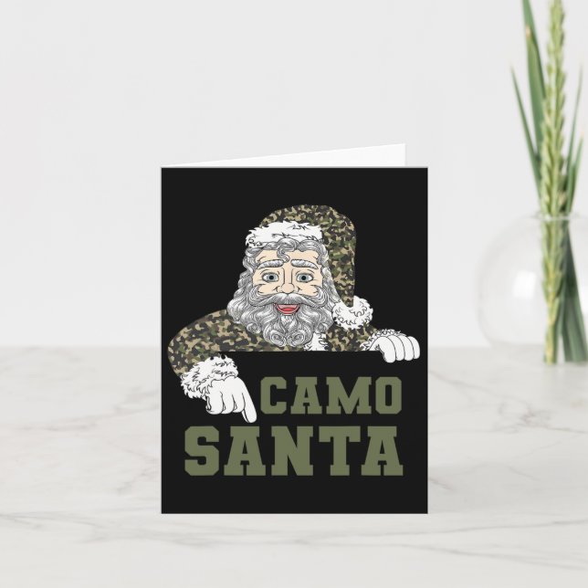 Cartão Camoflage Papais noeis de Caça de Natal Camo (Frente)