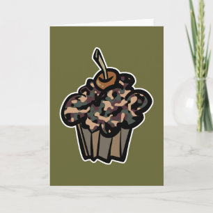 Cartão camouflage cupcake