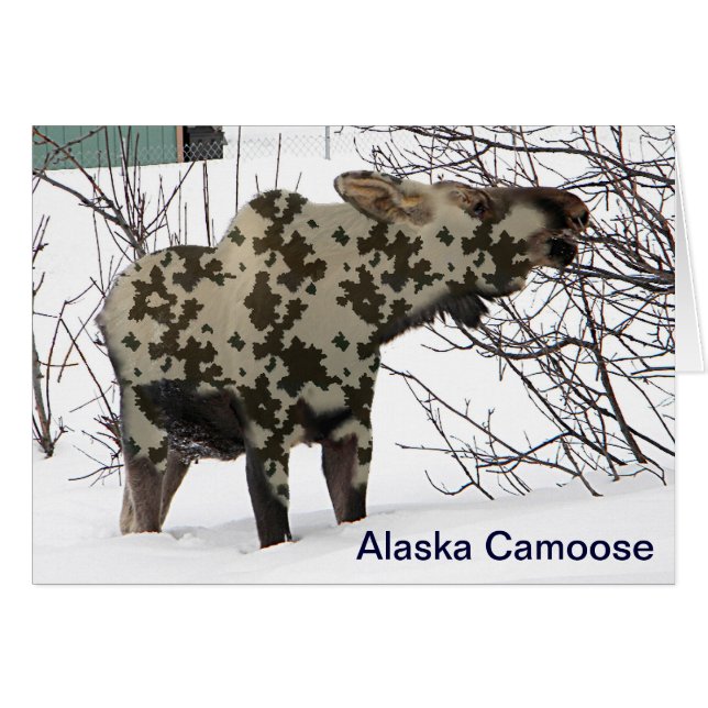 Cartão Camouflage Moose (Camoose) (Frente Horizontal)