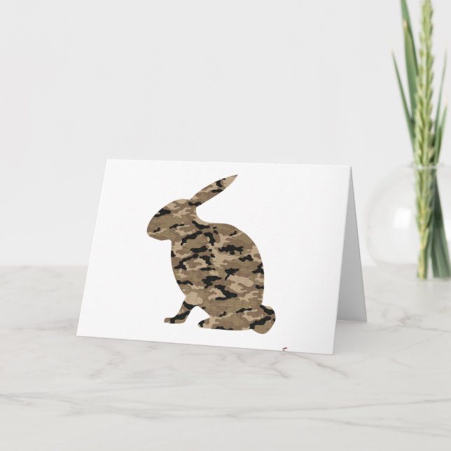 Cartão Camouflage Rabbit Silhouette (Frente)