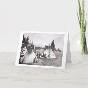 Cartão Camp Nativo Americano, Montana, c.1900 (b/m)